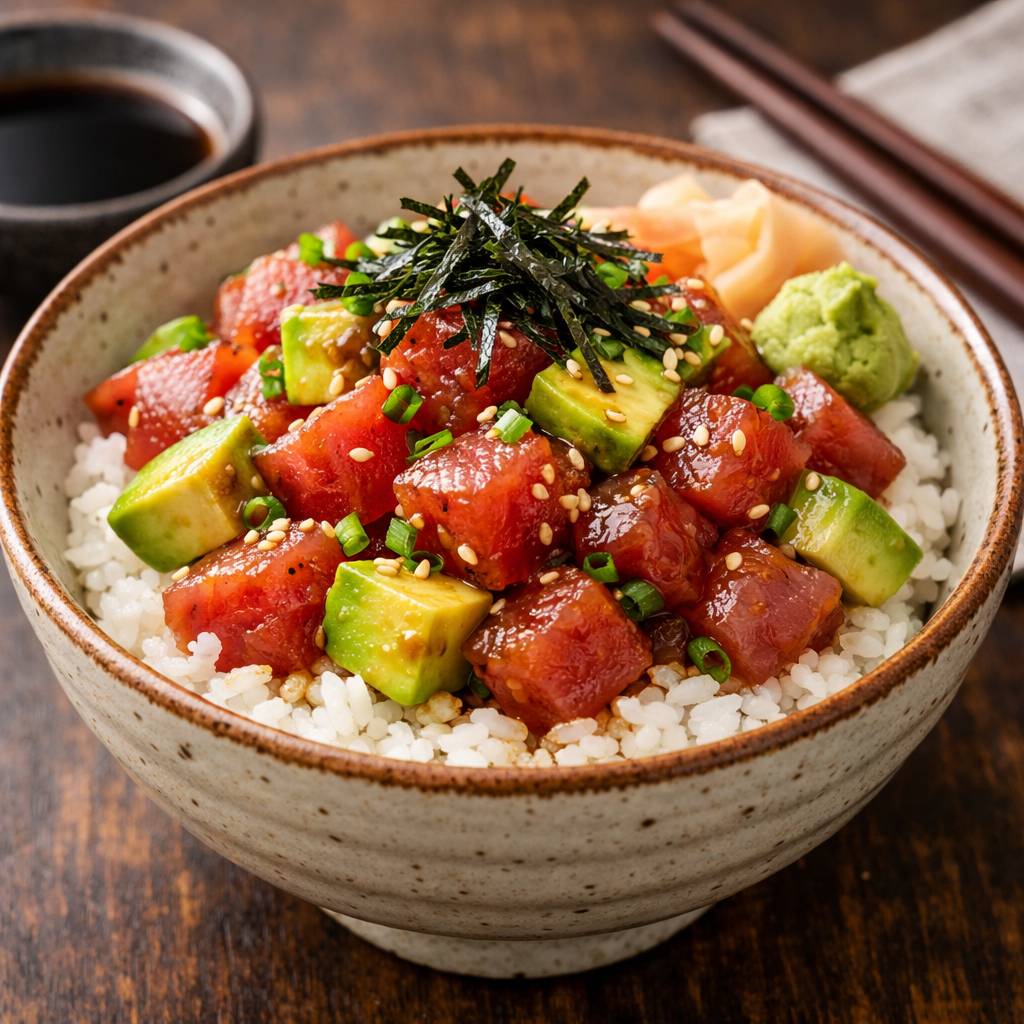 マグロアボカド丼-min