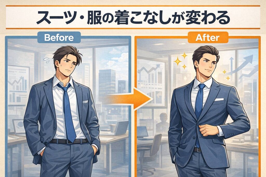 スーツ・服の着こなしが変わる