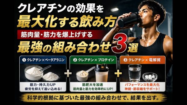クレアチンの効果を最大化する飲み方｜筋肉量・筋力を爆上げする最強の組み合わせ3選