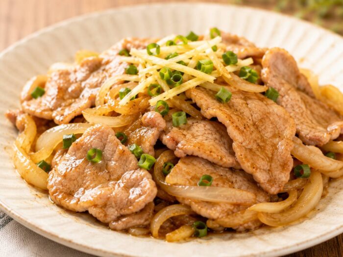豚もも肉のポン酢しょうが炒め