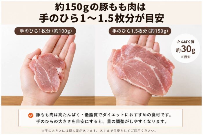 豚もも肉150gの目安量