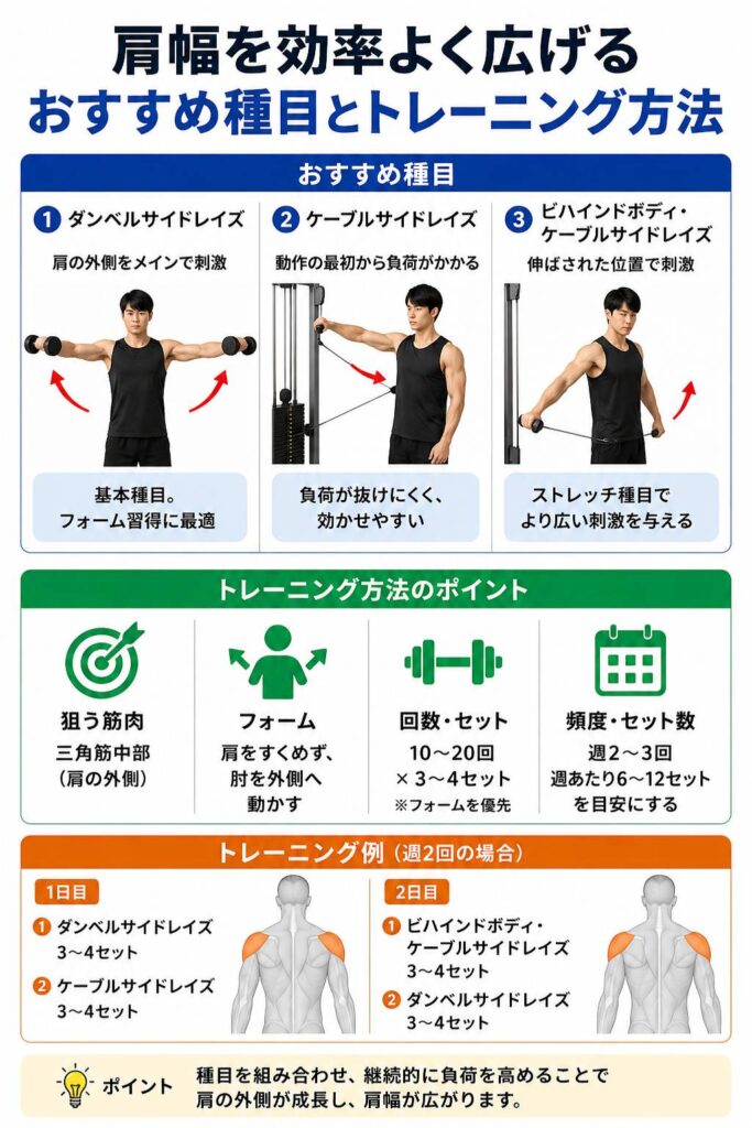 肩幅を効率よく広げるおすすめ種目とトレーニング方法